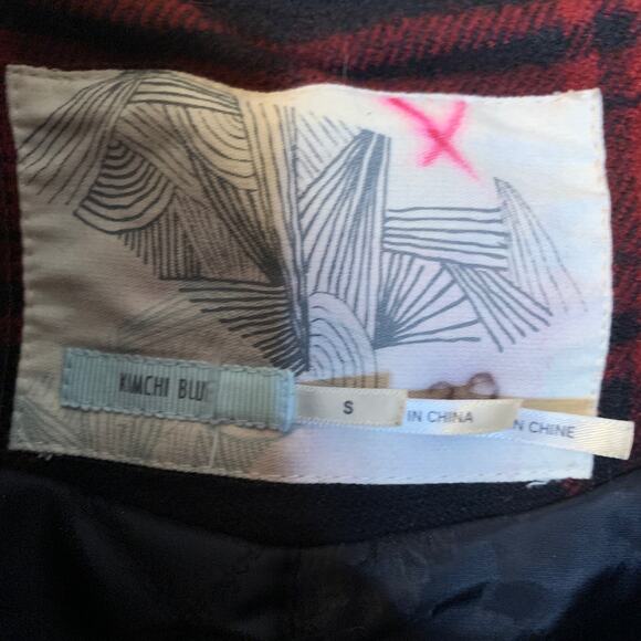 Kimchi Blue Tartan Plaid Coat in Red and Black - Picture 5 of 5